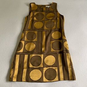 Banana Republic gold/brown mod dress